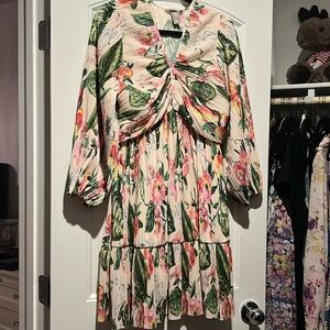H & M floral crinkle dress size XL
